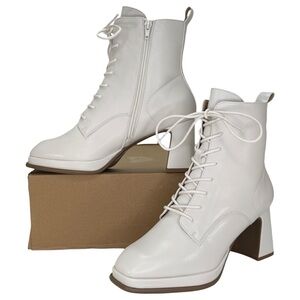 Journee Collection Bone Lace-Up Ankle Boots